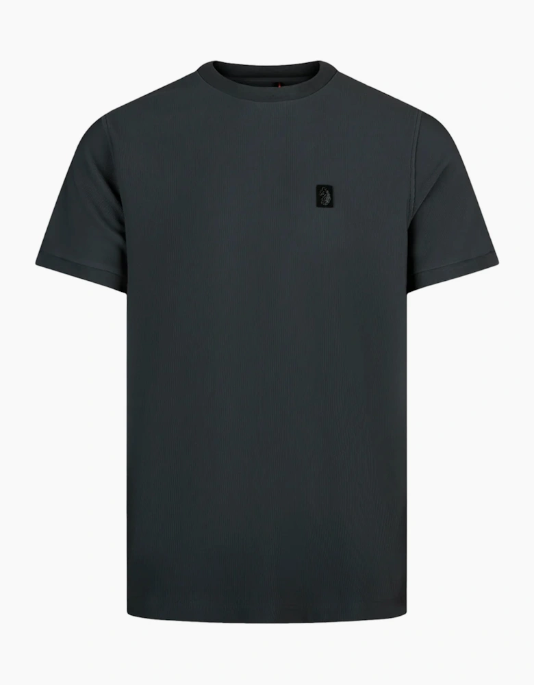 Luke 1977 Keswick rib detail crew neck t shirt CHARCOAL