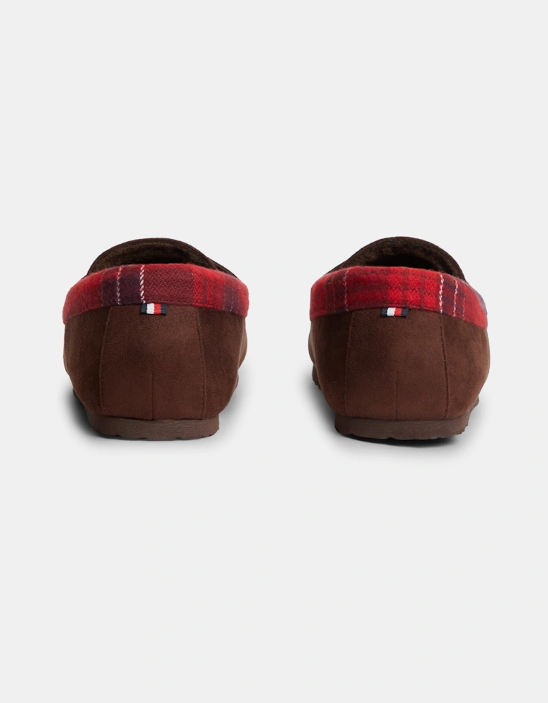 Tommy Hilfiger Check Driver Mens Hilfiger House Shoes - Burgundy/Burgundy Solid