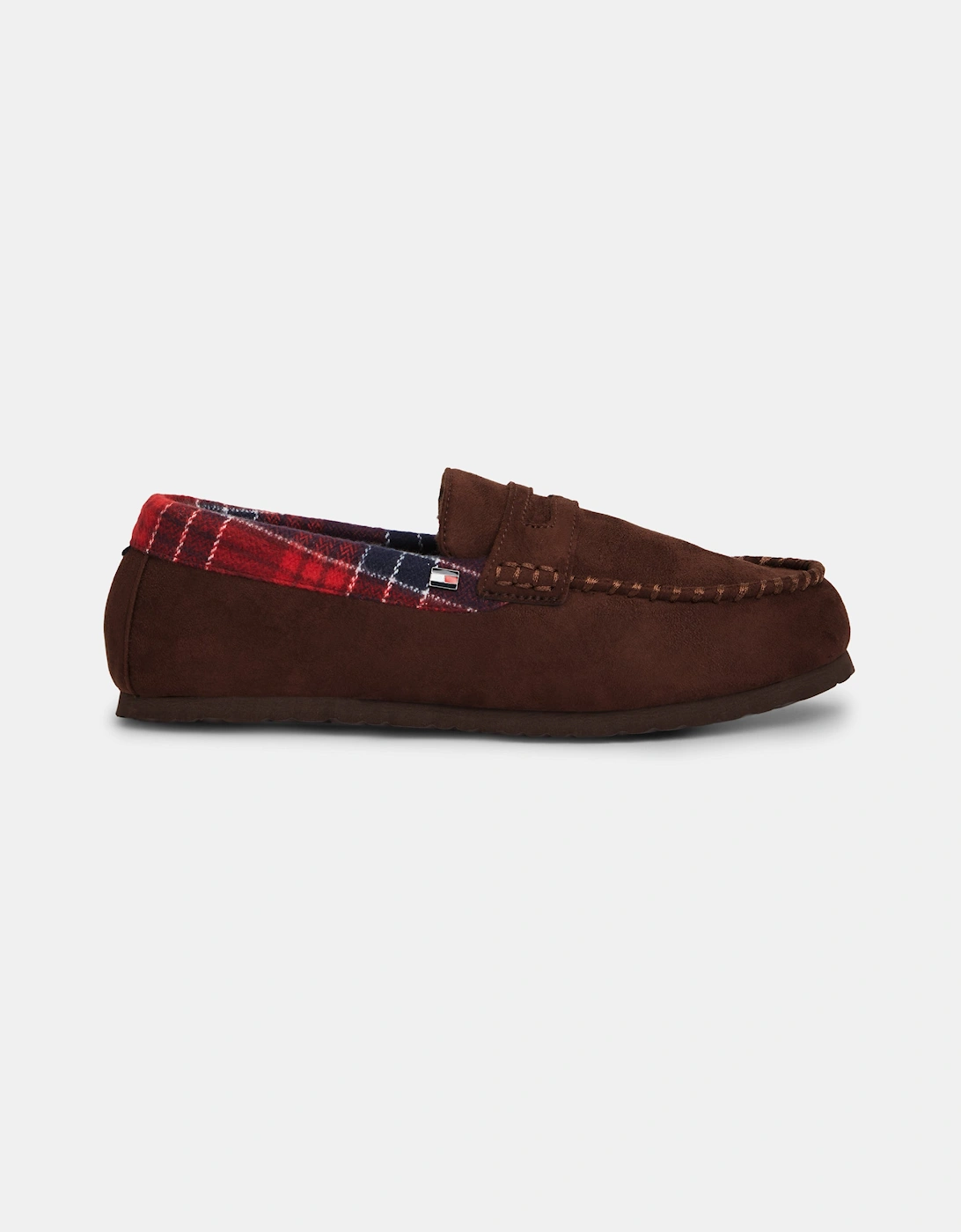 Tommy Hilfiger Check Driver Mens Hilfiger House Shoes - Burgundy/Burgundy Solid