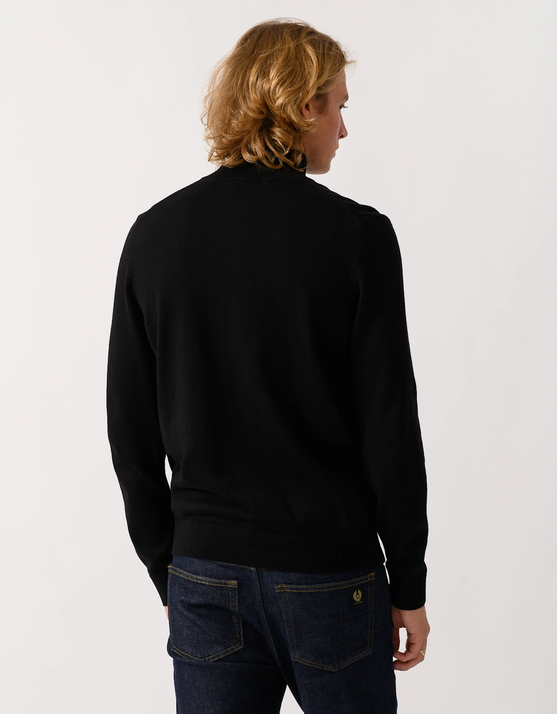 HUGO San Quintus-C2 Mens 1/4 Zip Funnel Neck Jumper - Black 001