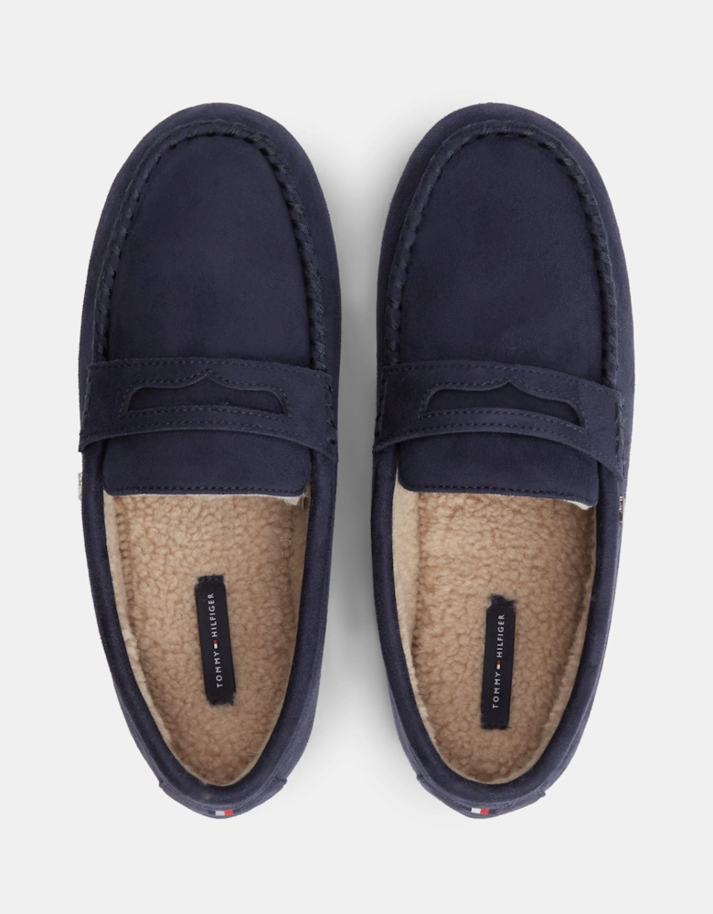 Tommy Hilfiger Driver Mens Hilfiger House Shoes - Navy Blue