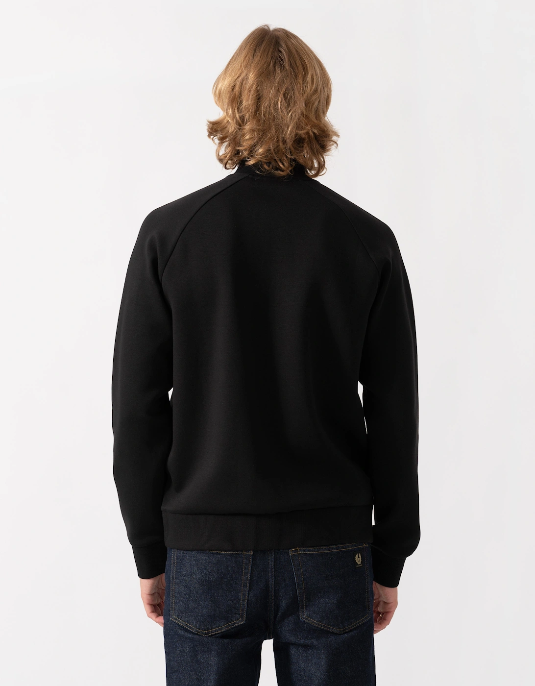 BOSS Green Skaz Mens Full Zip Funnel Neck Sweatshirt with Tonal Logo - Black 001