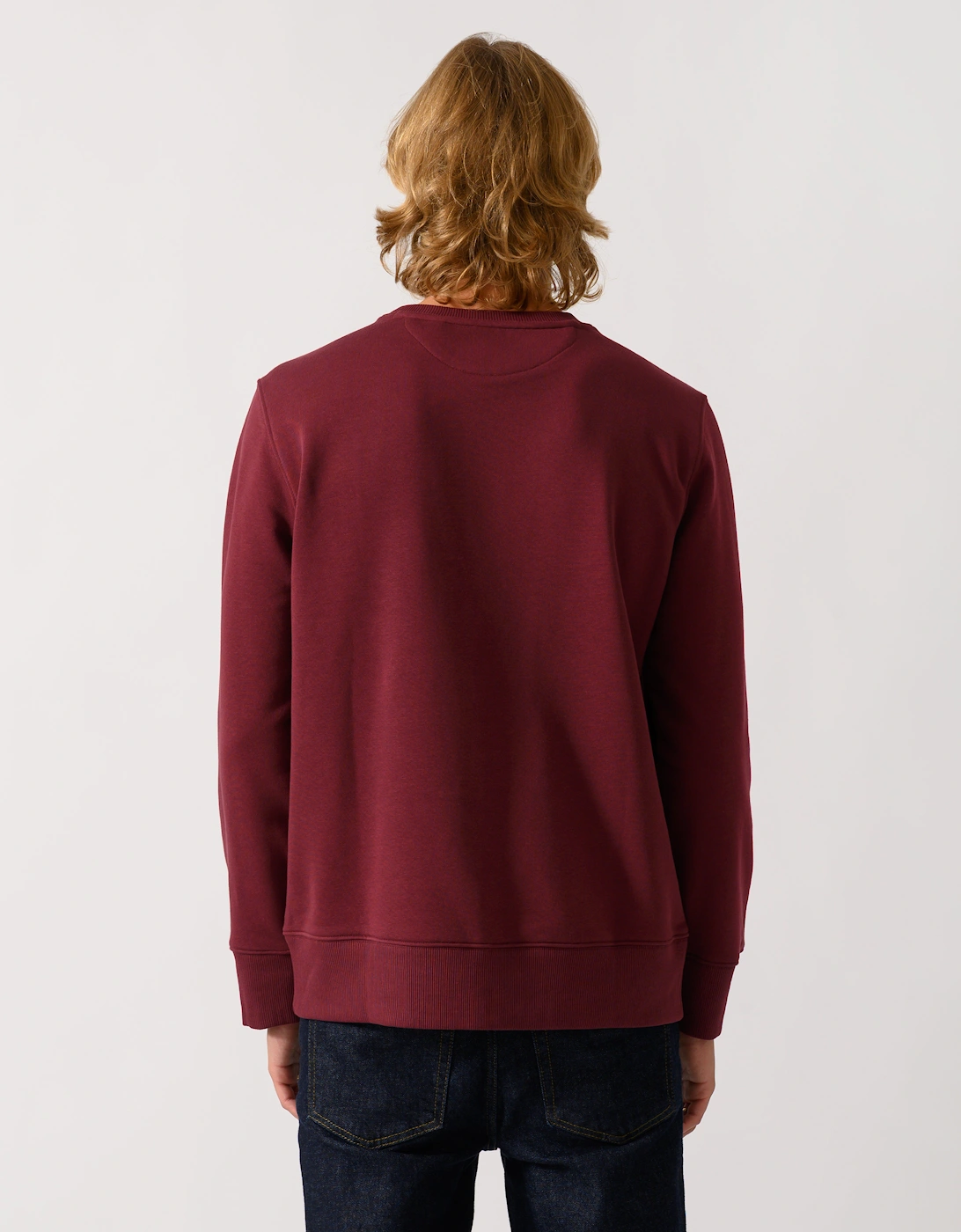 GANT Mens Regular Fit Shield Logo Crew Neck Sweatshirt - 676 Deep Grape Wine