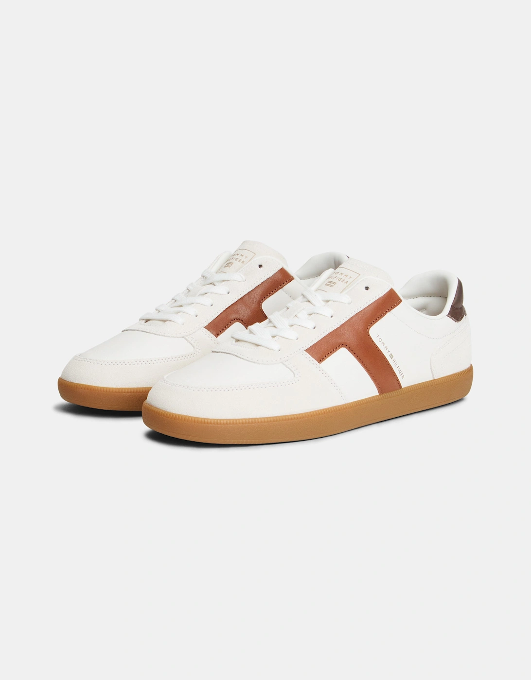 Men's Tommy Hilfiger TH Tribeca Mix Mens Trainers - Ecru - Cream - Size: 9