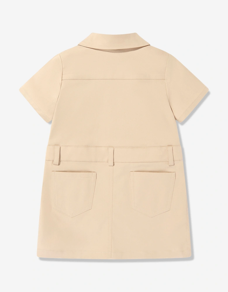 Fendi Baby Girls Bear Pocket Dress in Beige