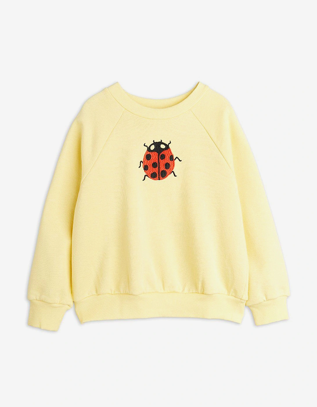 Mini Rodini Girls Ladybugs Embroidered Sweatshirt in Yellow