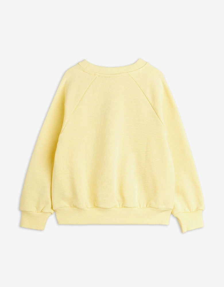 Mini Rodini Girls Ladybugs Embroidered Sweatshirt in Yellow