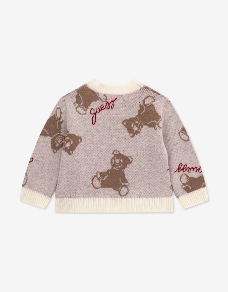 Guess Baby Teddy Bear 3 Piece Pant Set in Beige