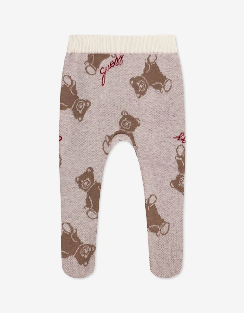 Guess Baby Teddy Bear 3 Piece Pant Set in Beige