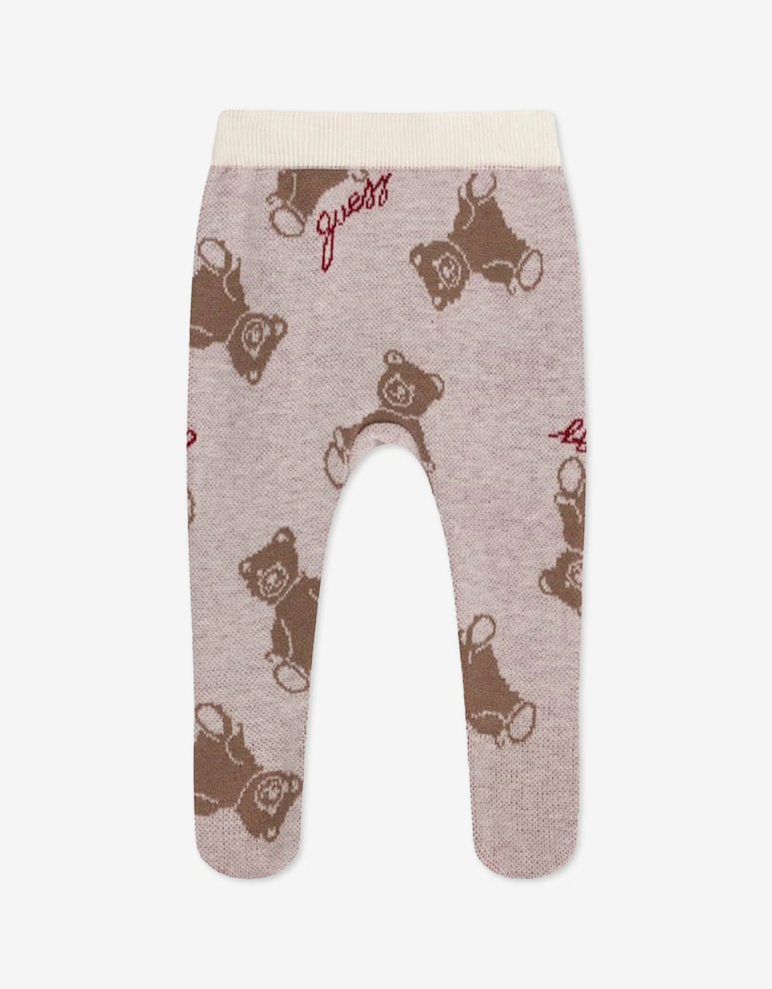 Guess Baby Teddy Bear 3 Piece Pant Set in Beige
