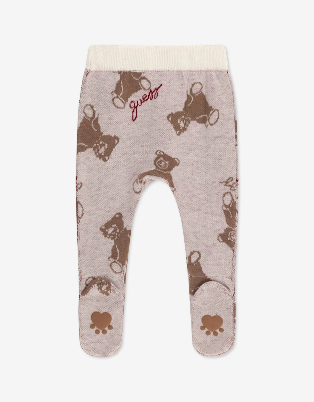 Guess Baby Teddy Bear 3 Piece Pant Set in Beige