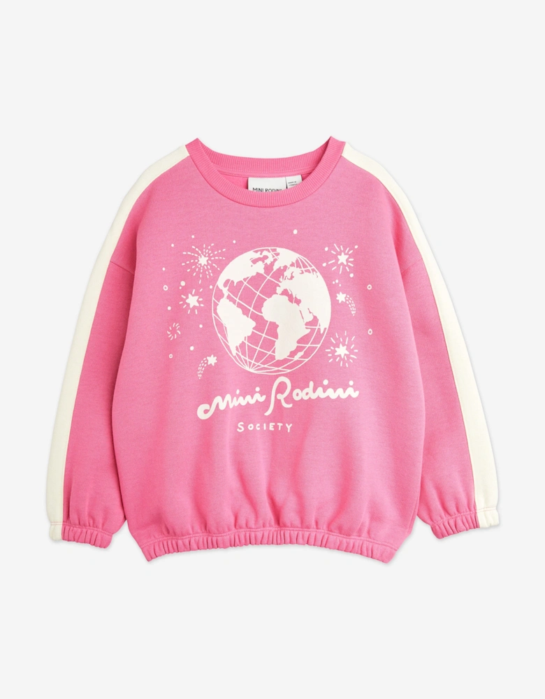 Mini Rodini Girls Society Sweatshirt in Pink