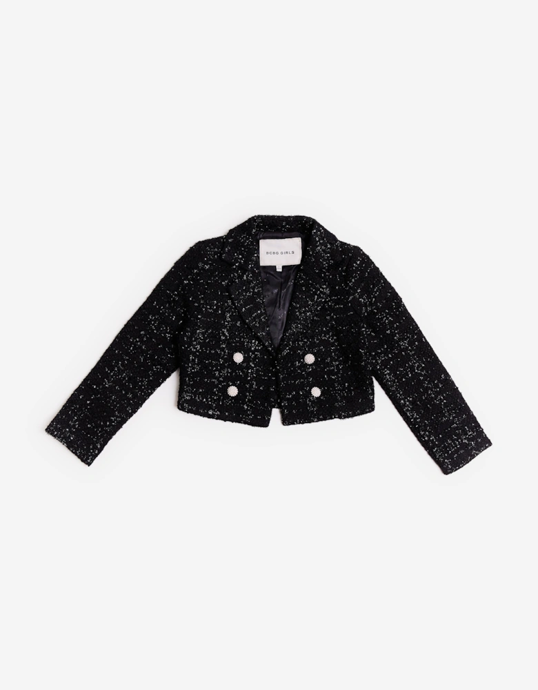 BCBG Girls Tweed Blazer in Black