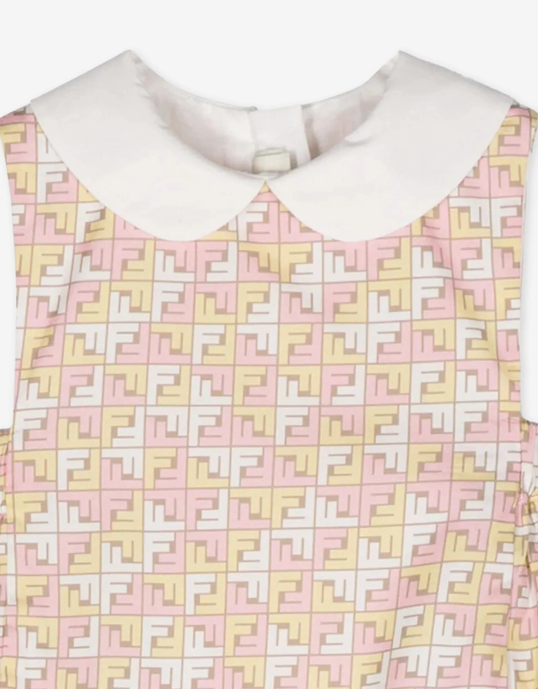 Fendi Baby Girls Micro Logo Dress in Multicolour