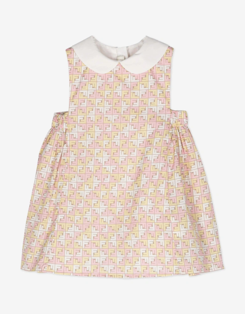 Fendi Baby Girls Micro Logo Dress in Multicolour