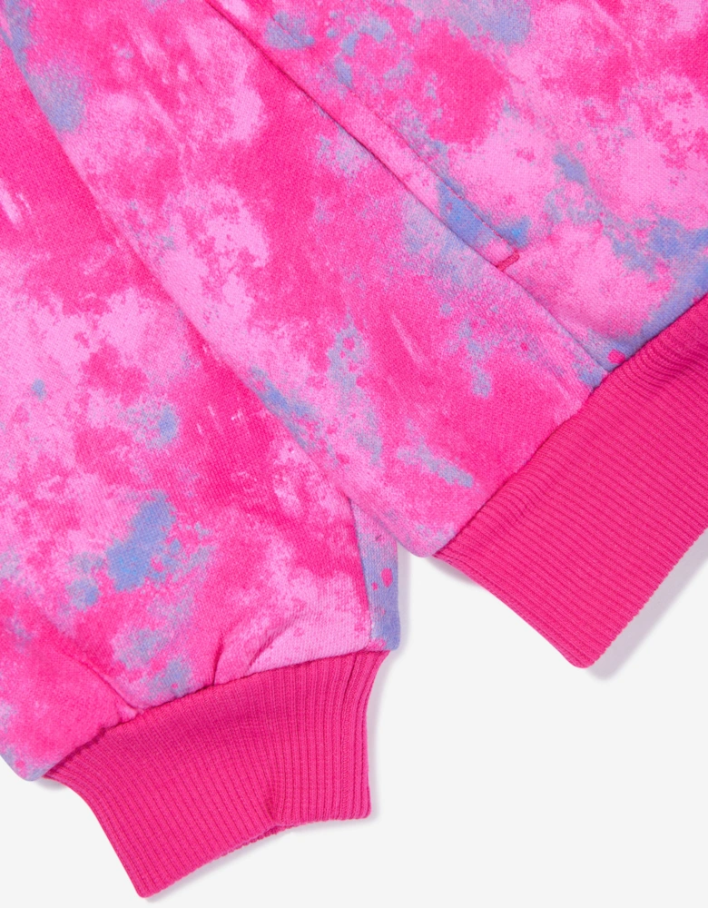 Nike Girls Printed Club Hoodie in Pink