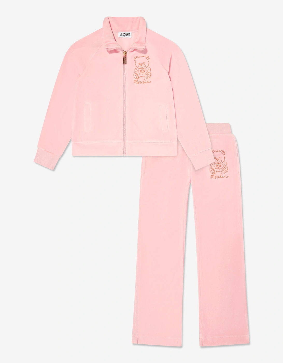 Moschino Girls Teddy Bear Logo Tracksuit in Pink