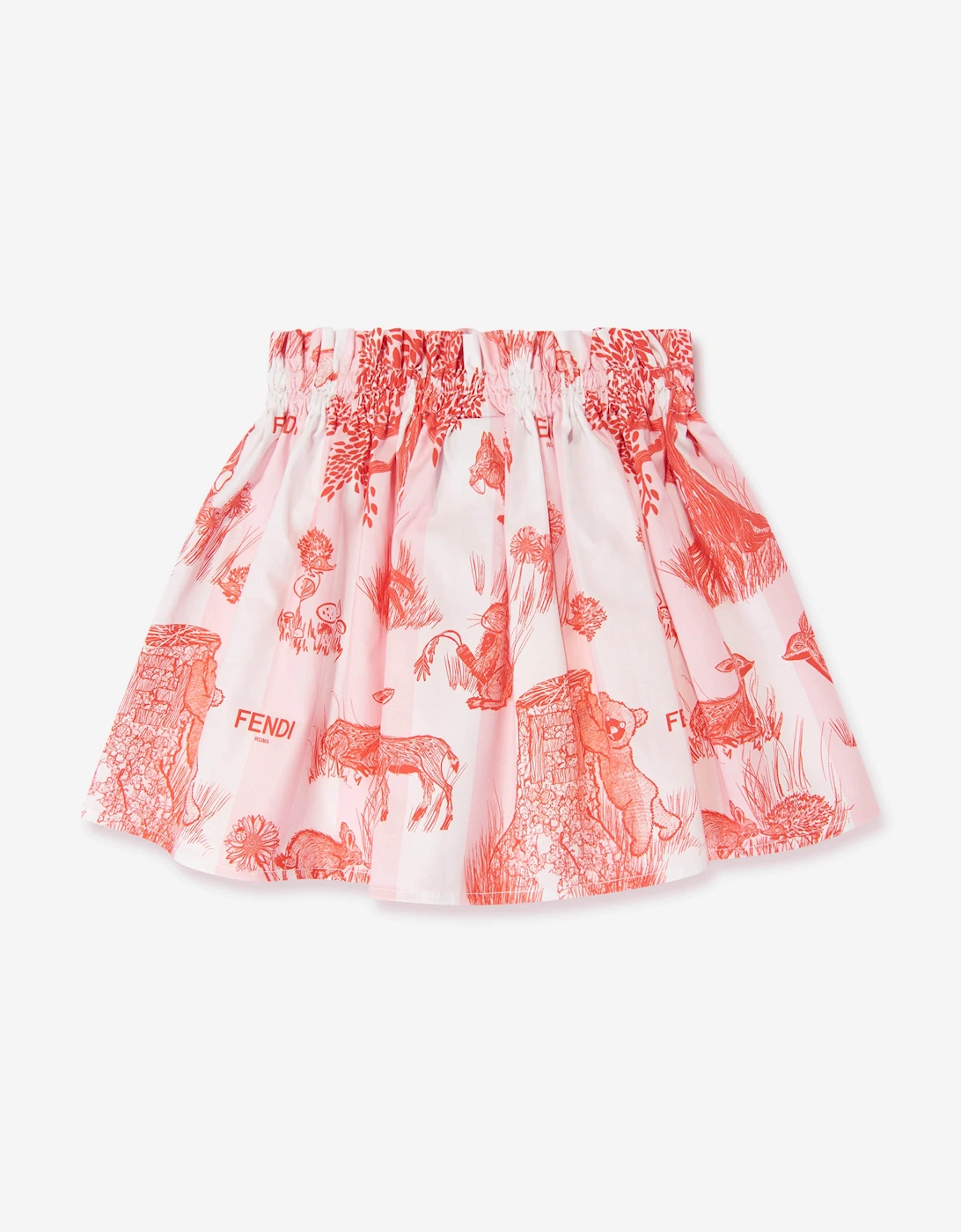 Fendi Baby Girls Beijing Forest Skirt in White
