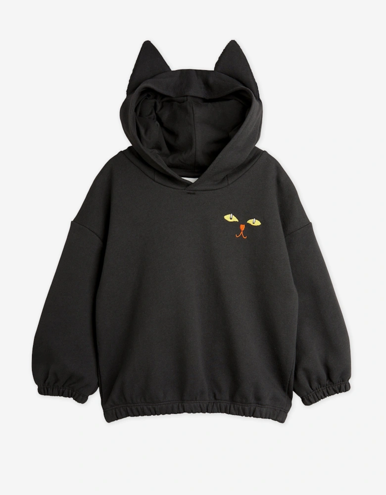 Mini Rodini Kids Cats Eyes Hoodie in Black