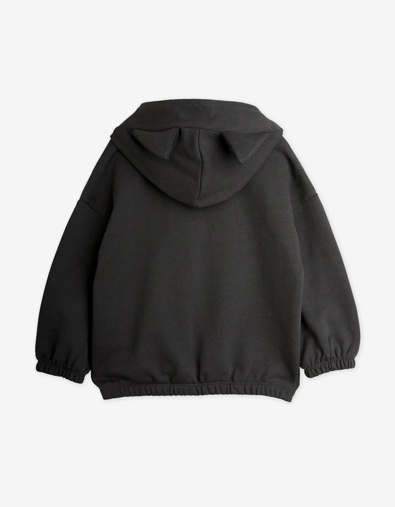 Mini Rodini Kids Cats Eyes Hoodie in Black