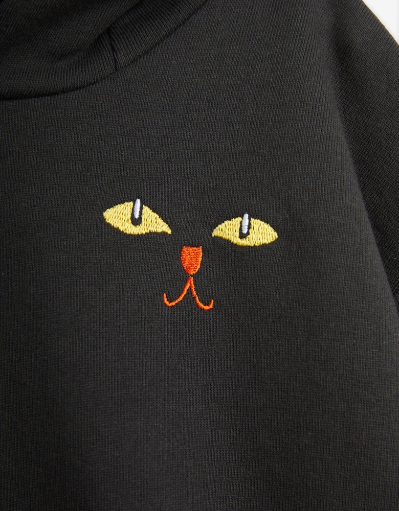 Mini Rodini Kids Cats Eyes Hoodie in Black