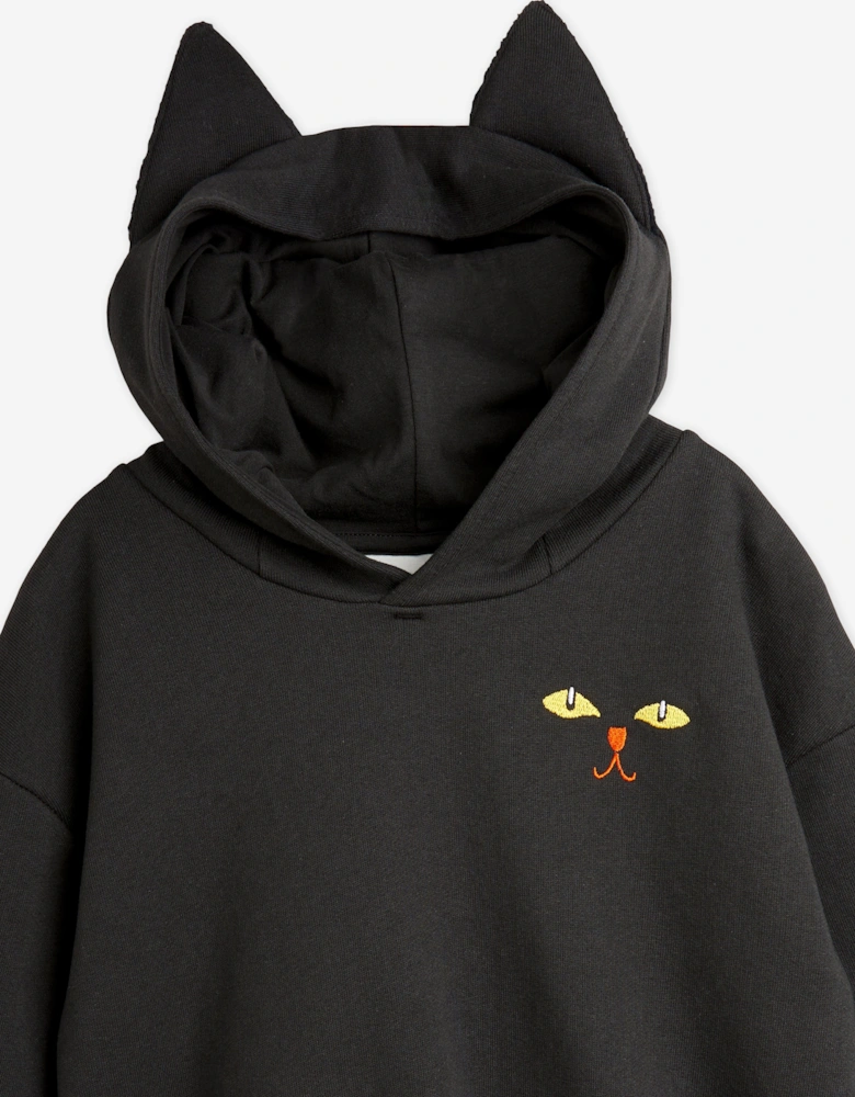 Mini Rodini Kids Cats Eyes Hoodie in Black