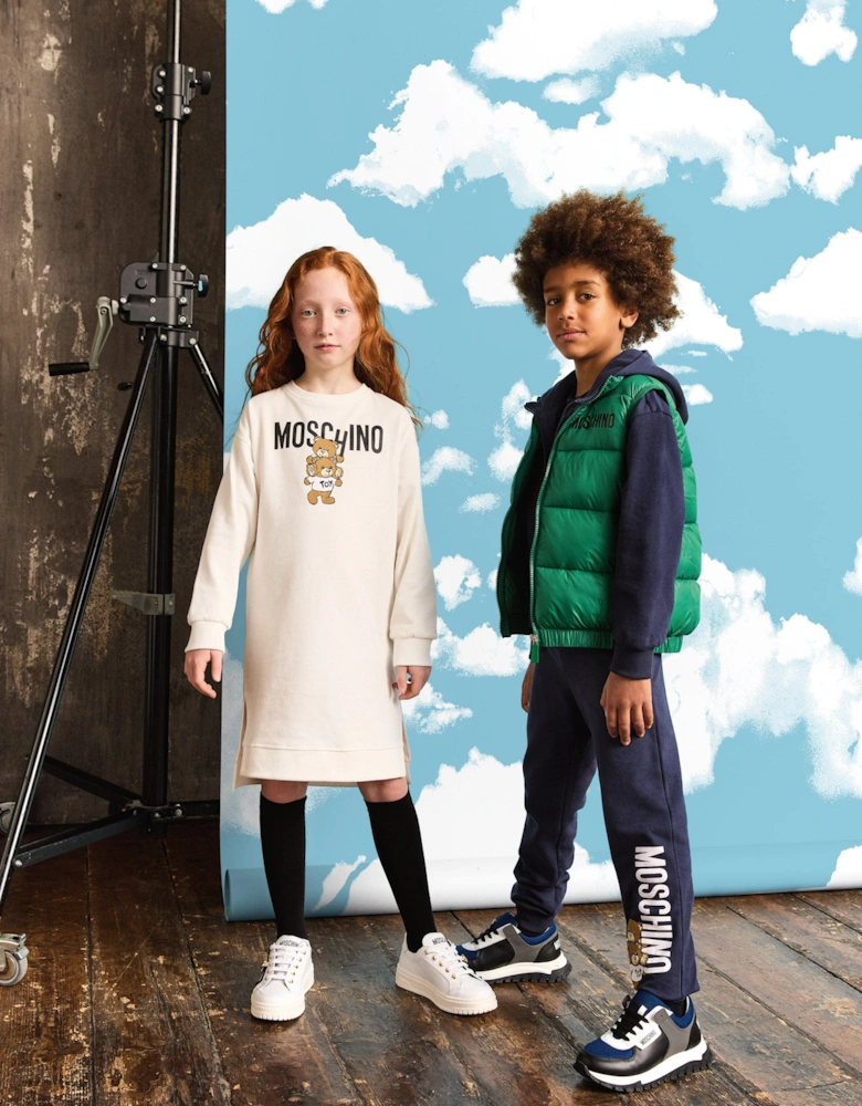 Moschino Kids Bear Logo Gilet in Green