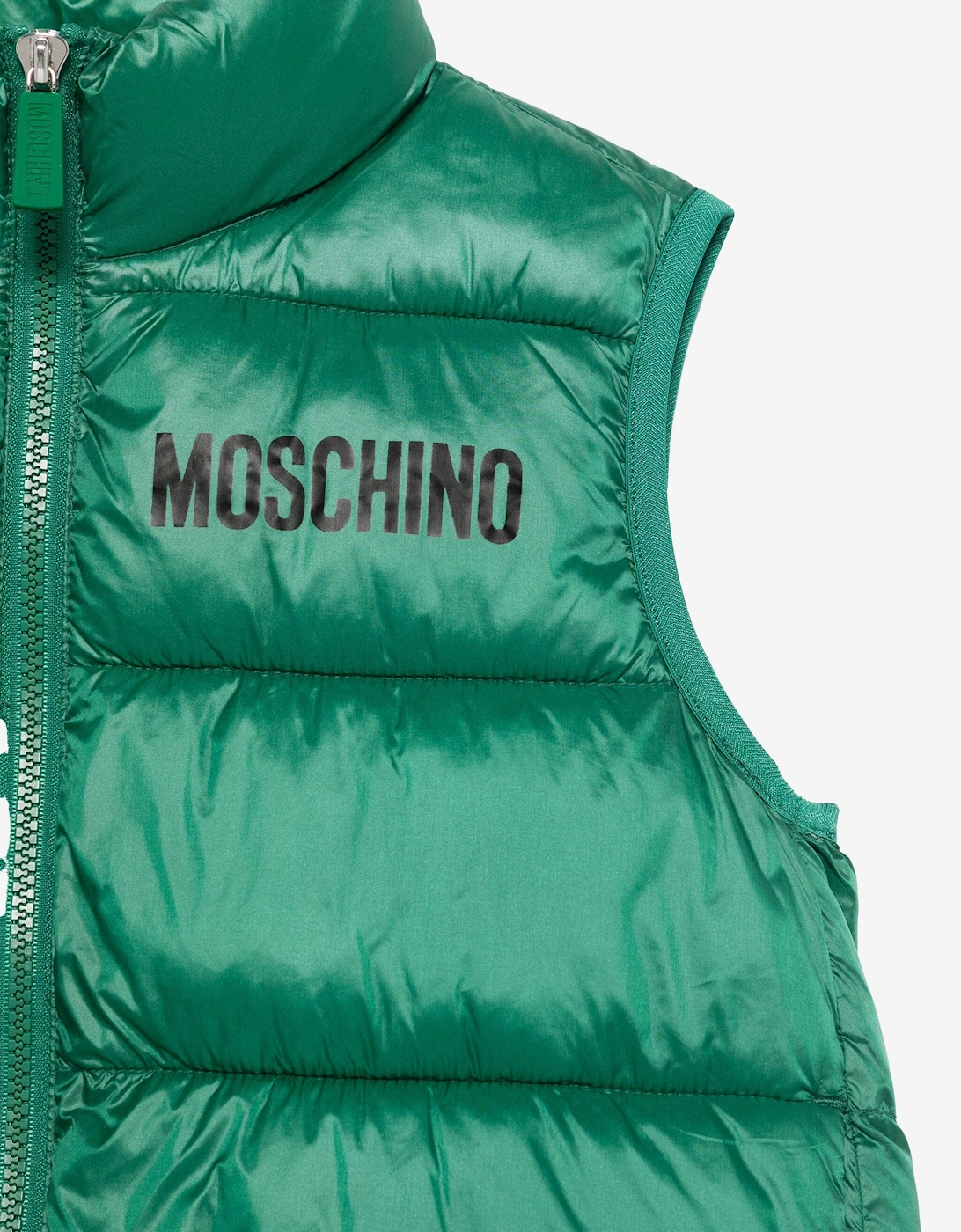 Moschino Kids Bear Logo Gilet in Green