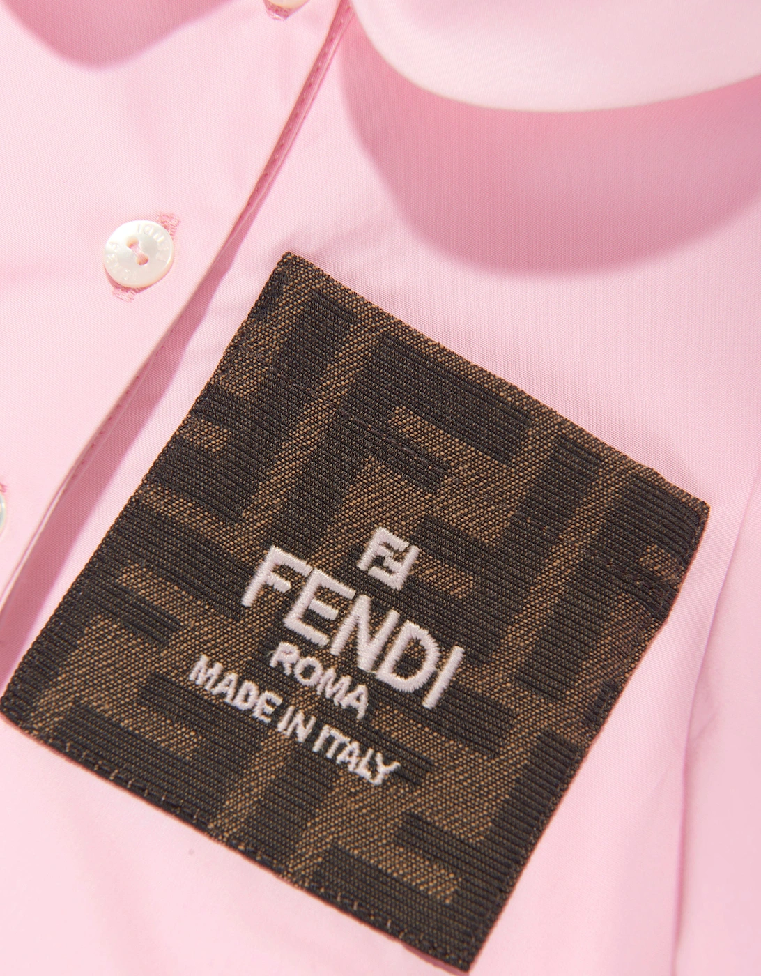 Fendi Baby Girls FF Logo Shirt Dress in Pink