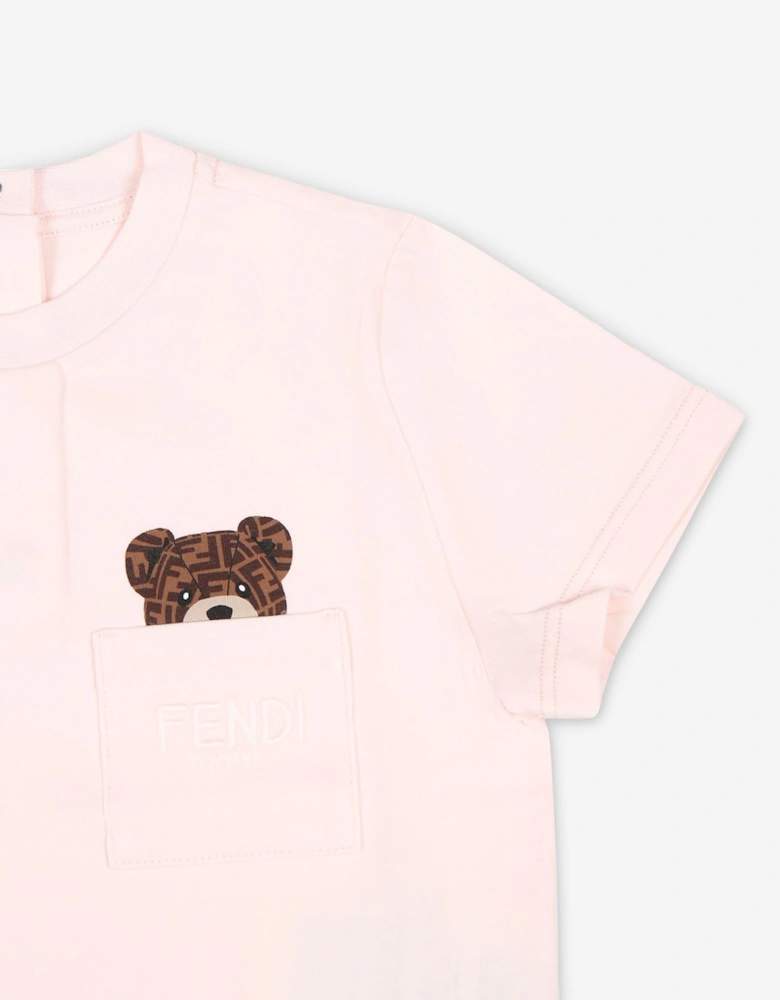 Fendi Baby Girls Logo T-Shirt in Pink