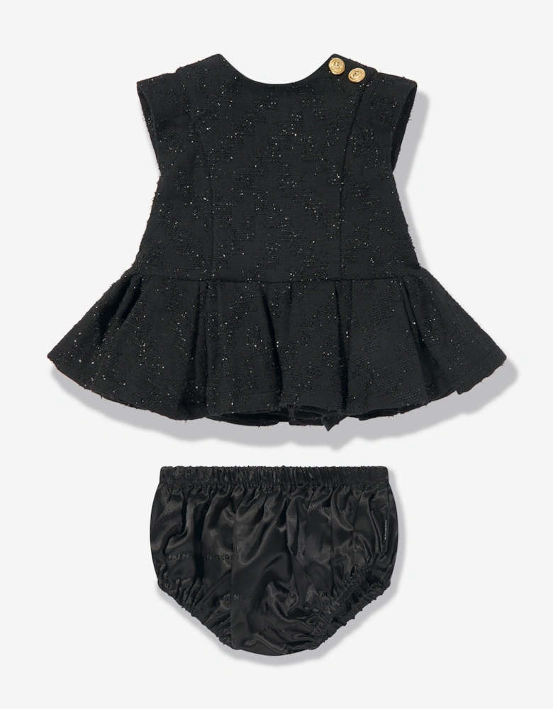 Balmain Baby Girls Dress With Knickers in Black