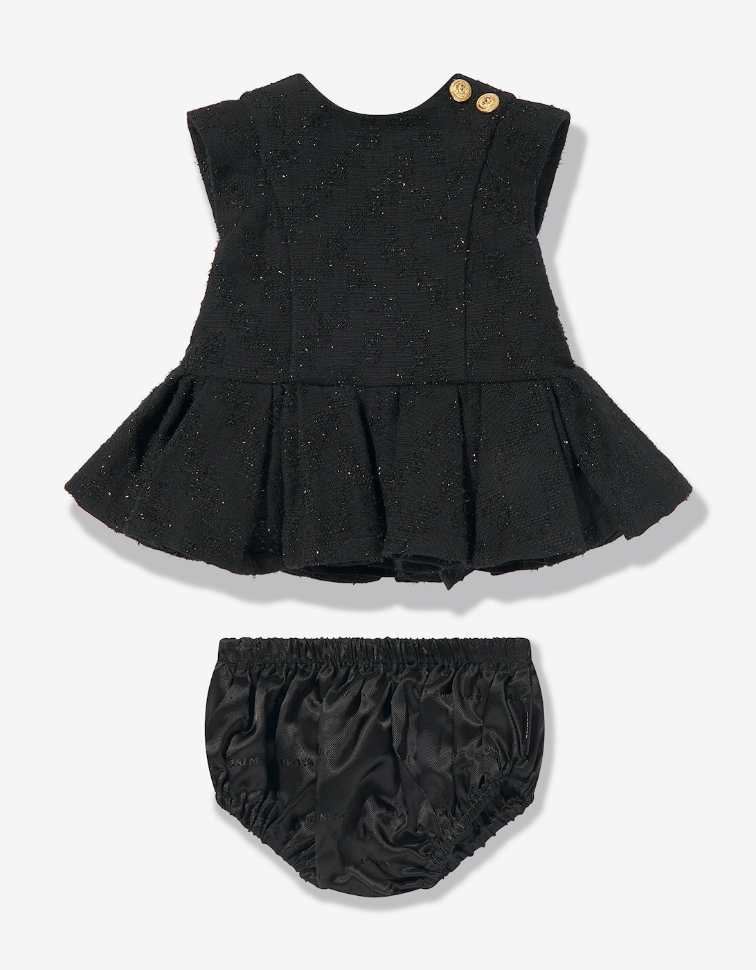 Balmain Baby Girls Dress With Knickers in Black