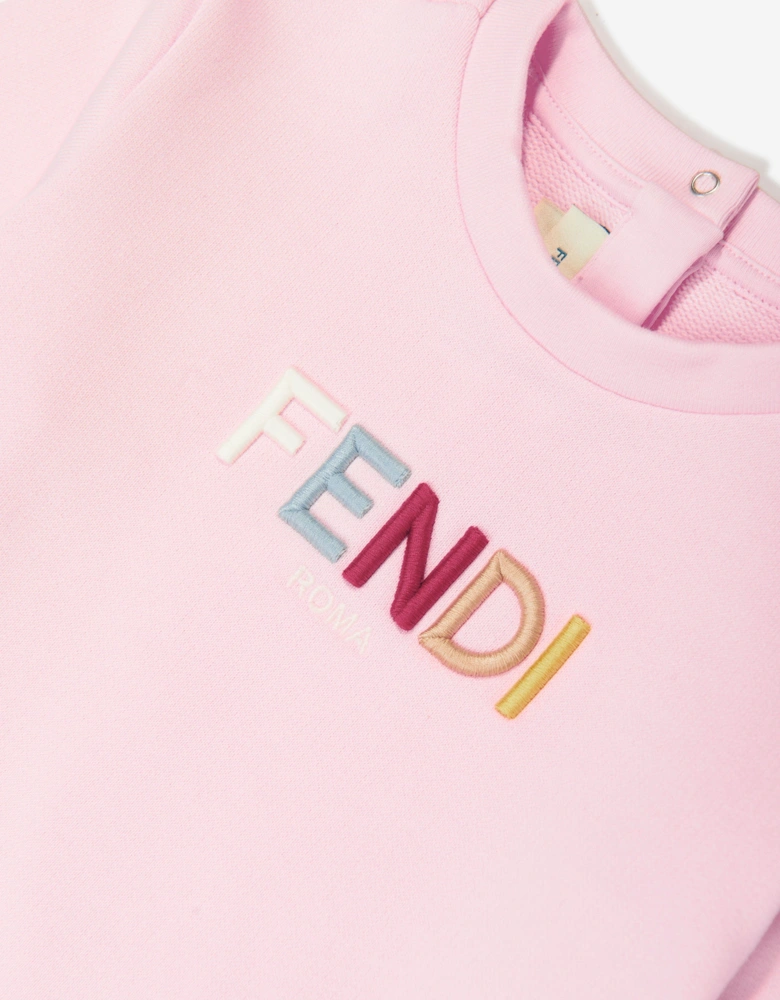 Fendi Baby Girls Logo Sweatshirt in Pink