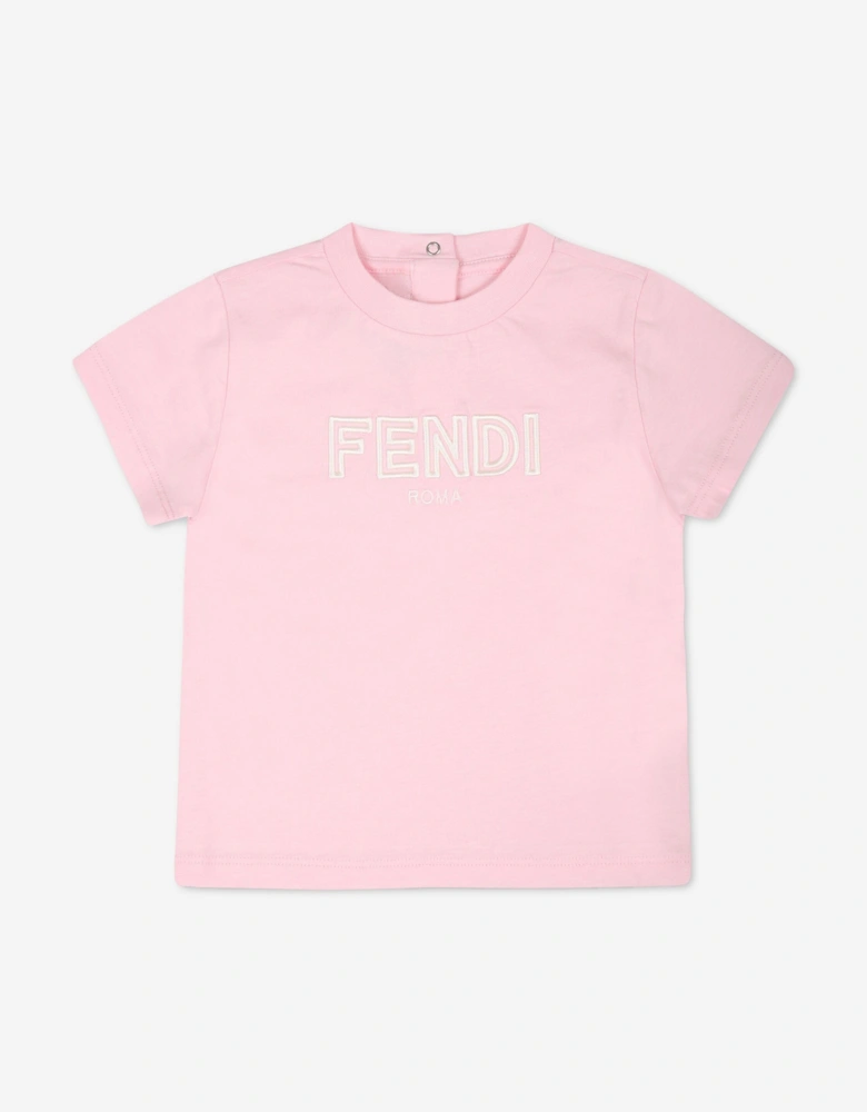Fendi Baby Girls Logo T-Shirt in Pink