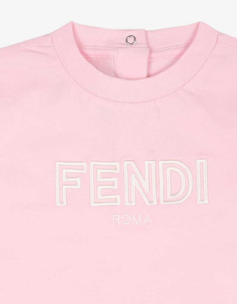Fendi Baby Girls Logo T-Shirt in Pink