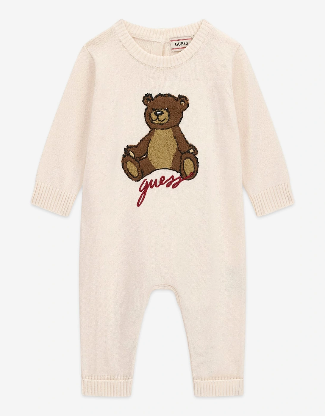Guess Baby Teddy Bear Logo Romper in Ivory