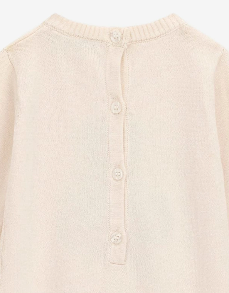 Guess Baby Teddy Bear Logo Romper in Ivory