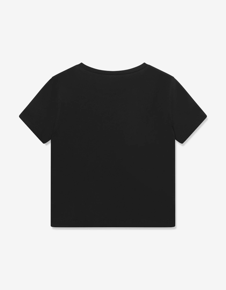 Diesel Girls Oval D Logo T-Shirt in Black