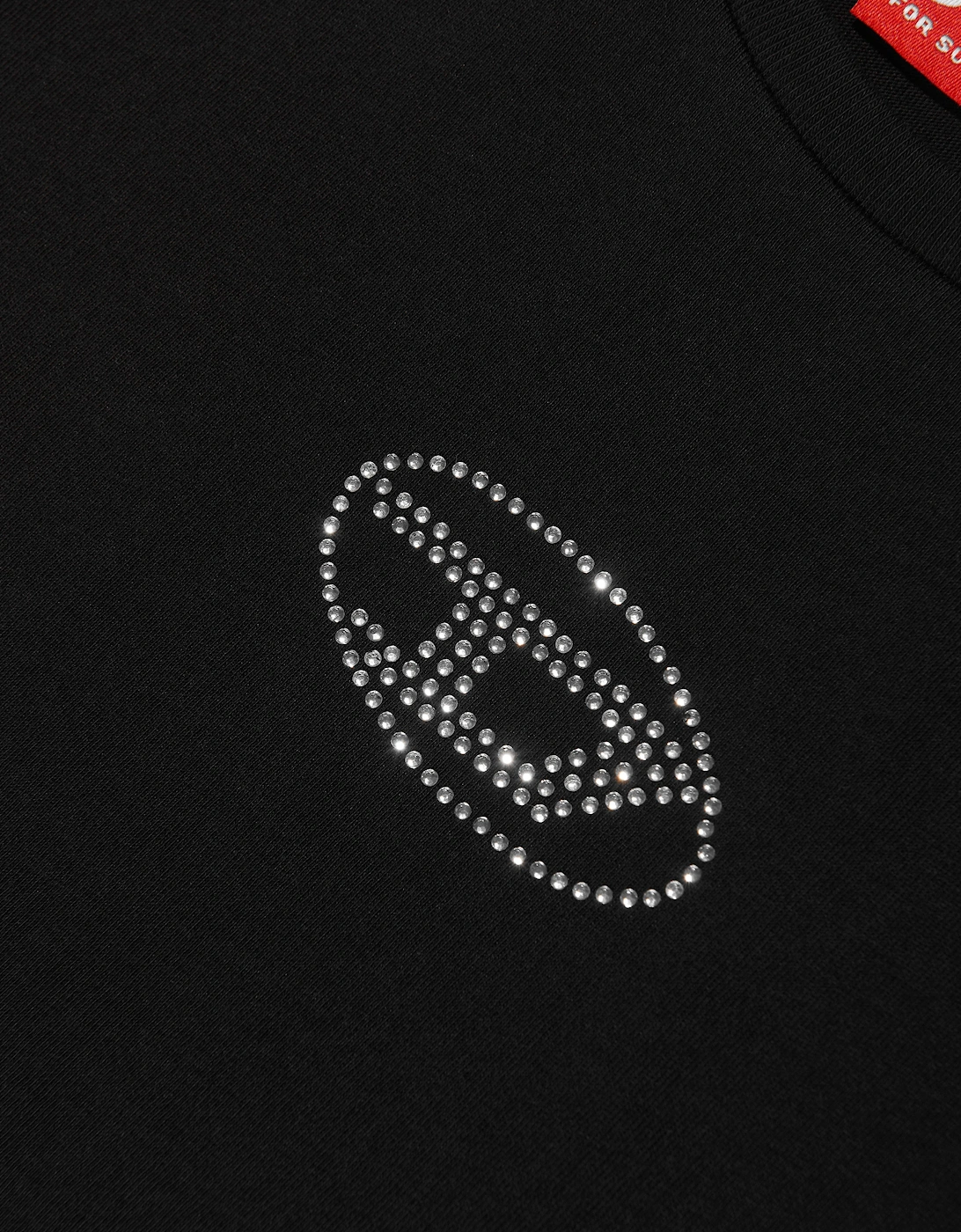 Diesel Girls Oval D Logo T-Shirt in Black