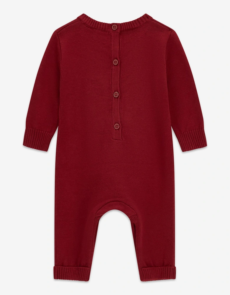 Guess Baby Teddy Bear Logo Romper in Red