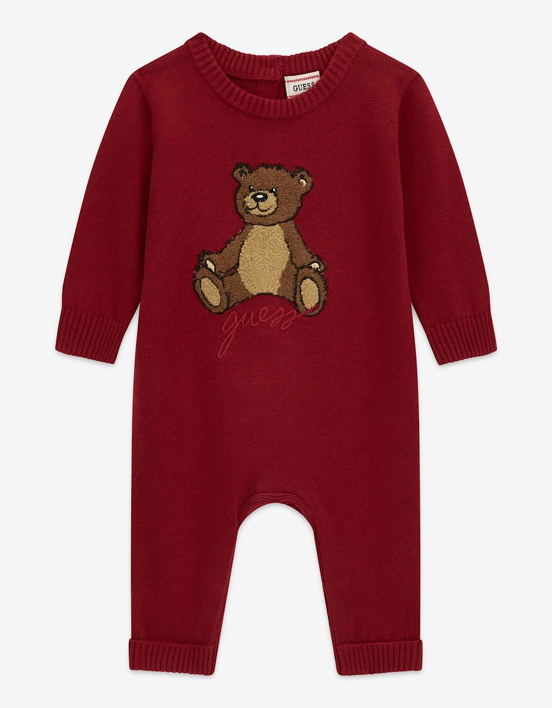 Guess Baby Teddy Bear Logo Romper in Red