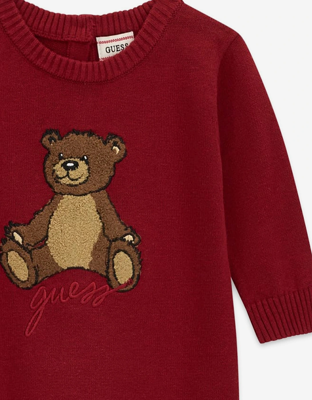 Guess Baby Teddy Bear Logo Romper in Red