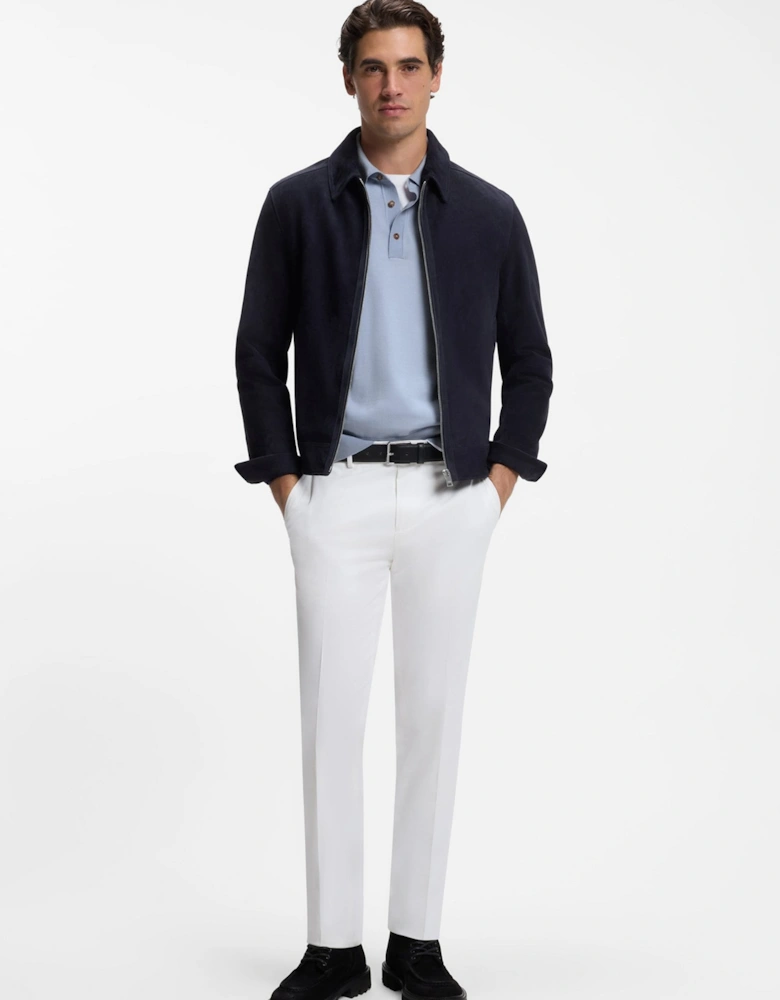 H Lancione Knitted Polo Blue