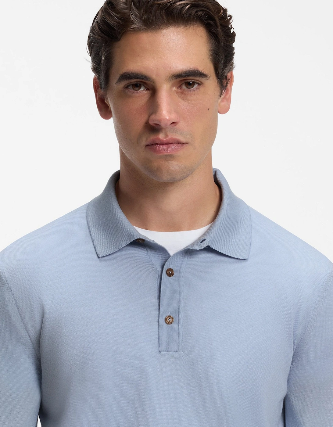 H Lancione Knitted Polo Blue