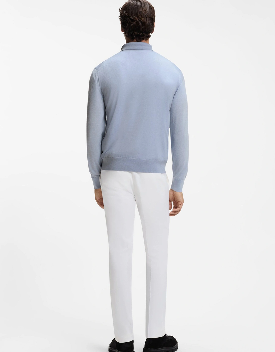 H Lancione Knitted Polo Blue