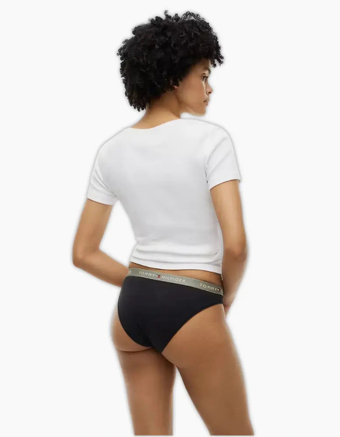 3-Pack TH Cotton Bikini Briefs, Black with red/pink/sage