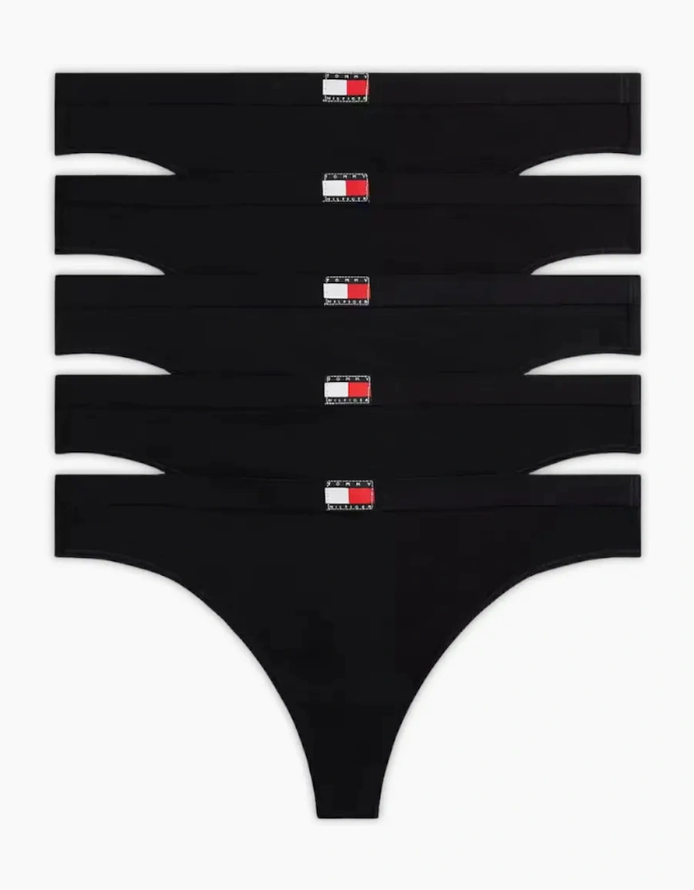 5-Pack TH Essentials Thongs, Black