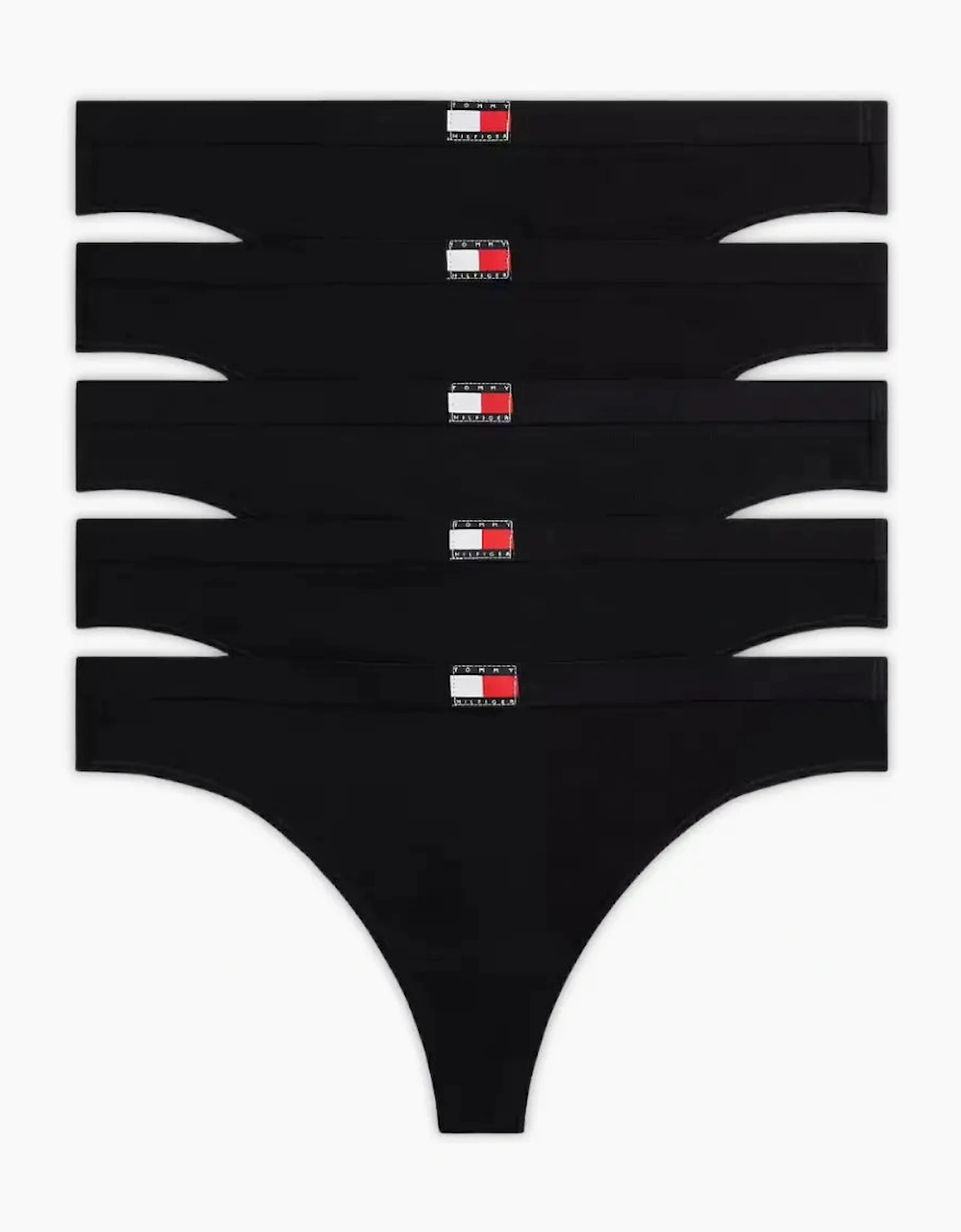 5-Pack TH Essentials Thongs, Black