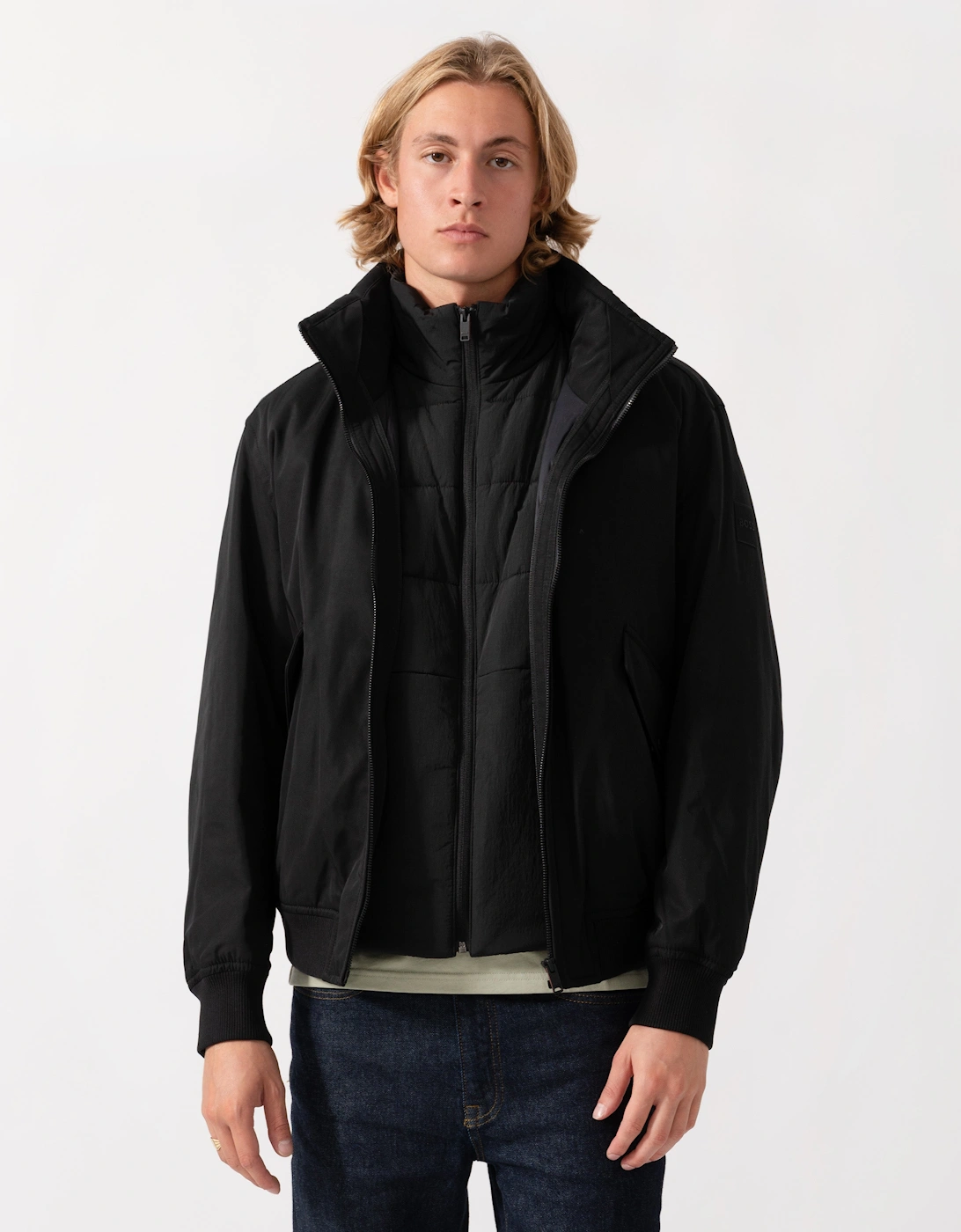 BOSS Orange Ojens 3-in-1 Bomber Jacket - Black 001