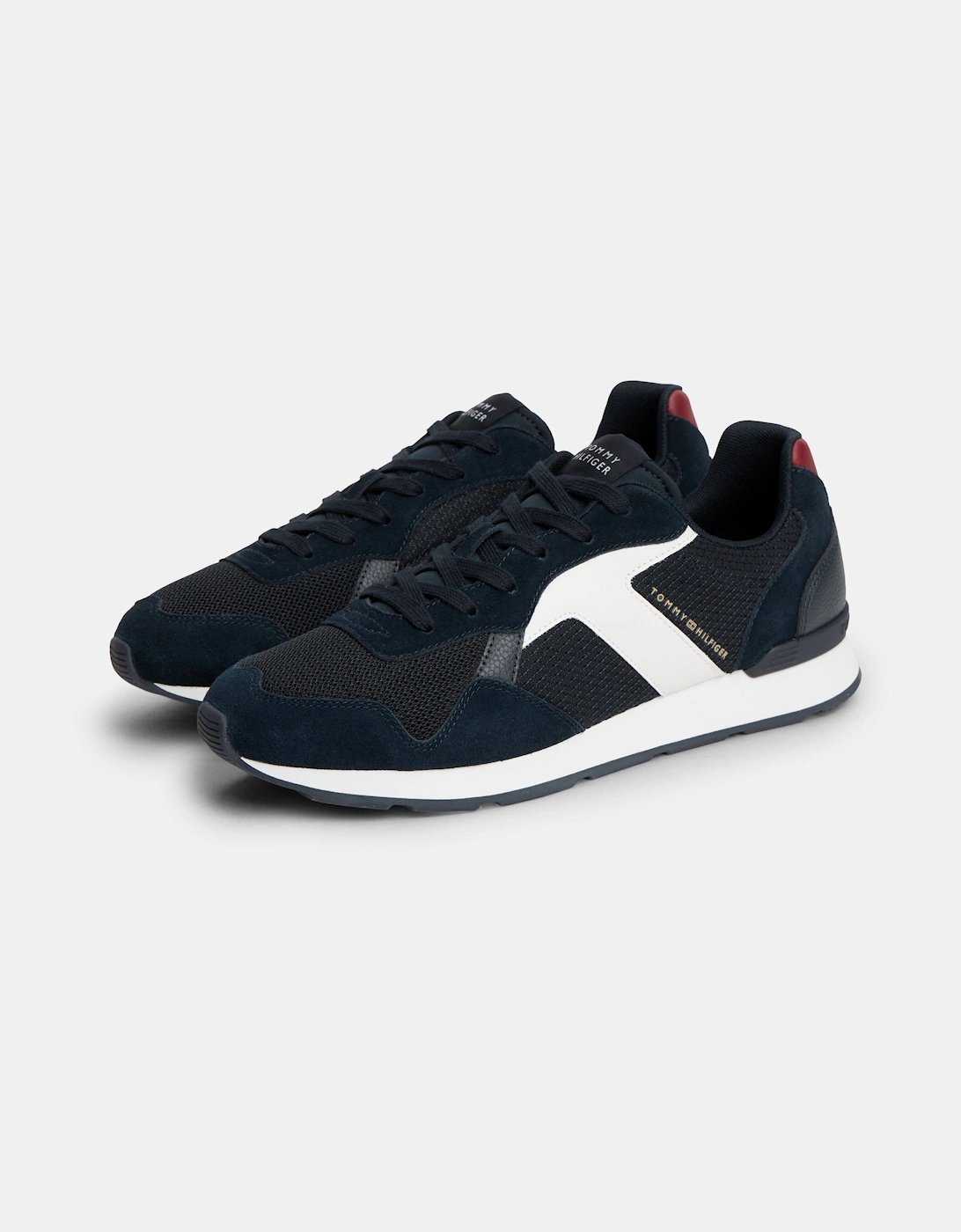 Men's Tommy Hilfiger TH Core Mix Mens Trainers - Navy RWB - Black - Size: 7